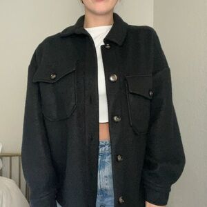 Women's Black Button-Up Shacket